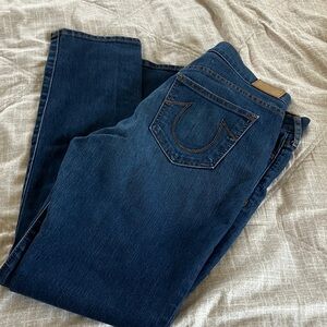 True Religion Victoria Mid Rise Dark Blue Straight Leg Jeans size 32